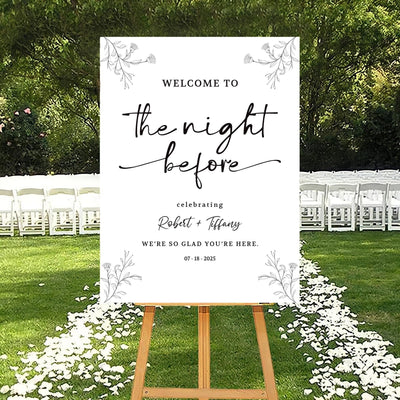 Rehearsal Dinner Welcome Sign, The Night Before Wedding Sign