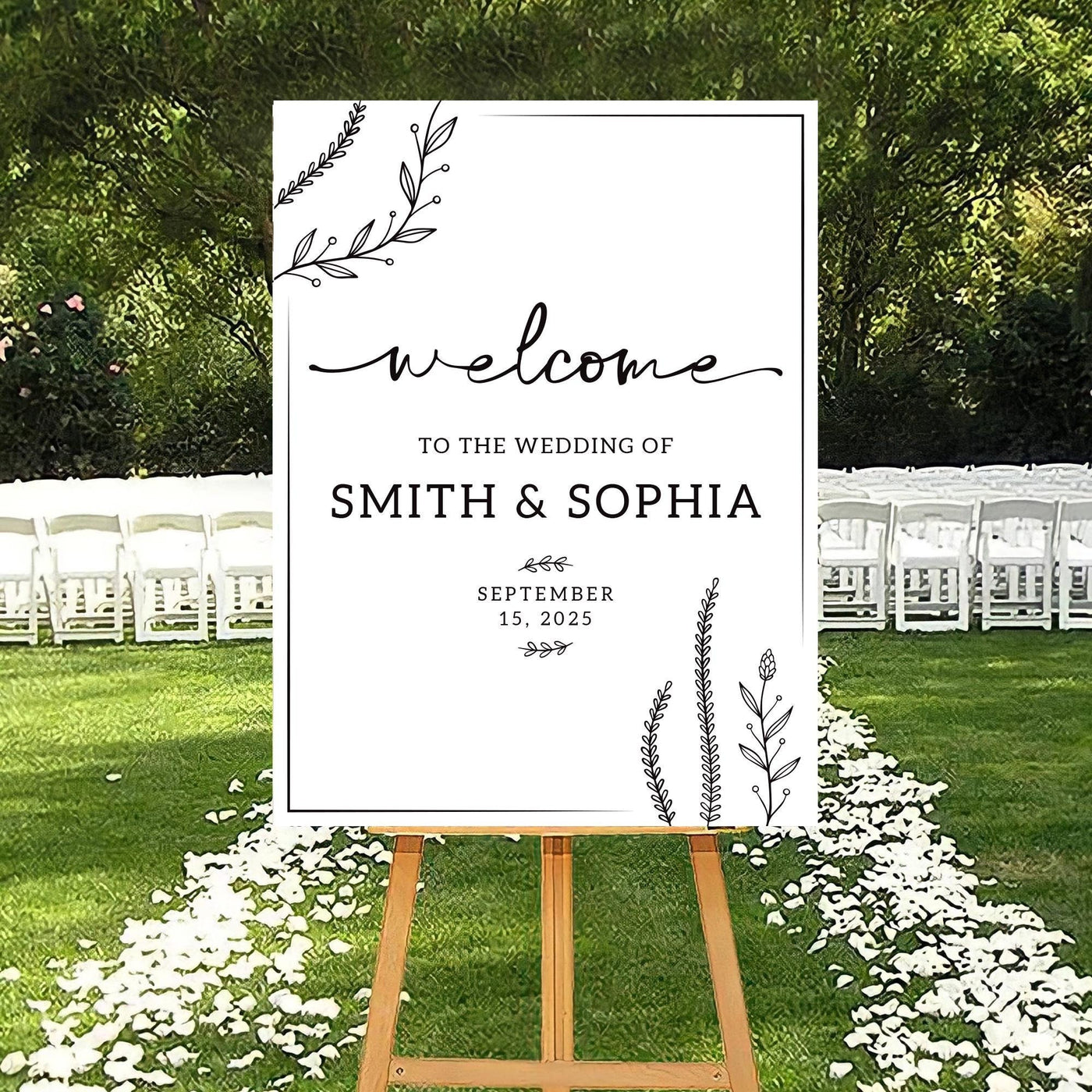 Wedding Welcome Sign, Personalized Wedding Sign