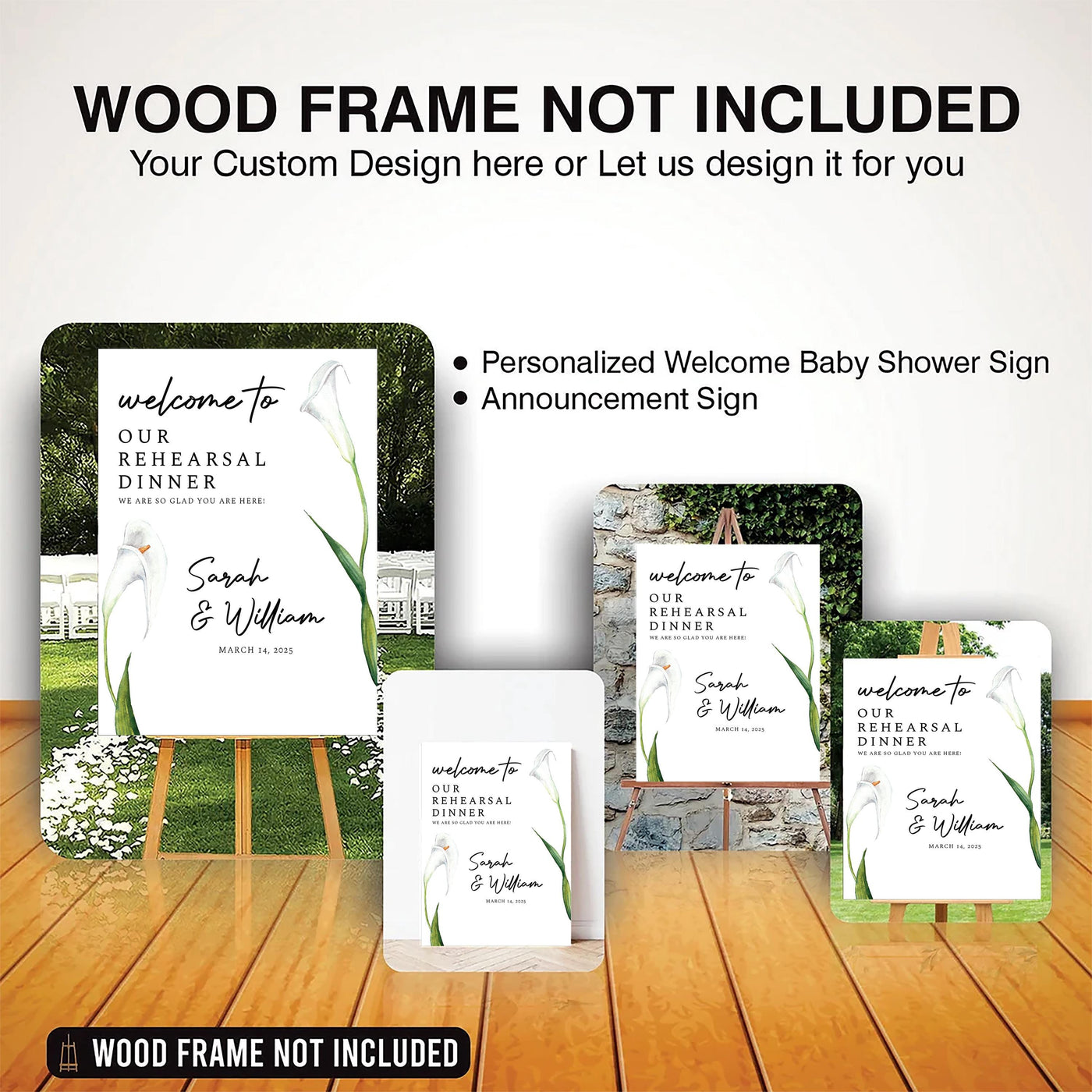 Rehearsal Dinner Welcome Sign, Custom Rehearsal Sign