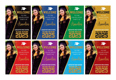 Personalized Graduation Welcome Sign, Custom Class of 2025 Party Sign with Photo
