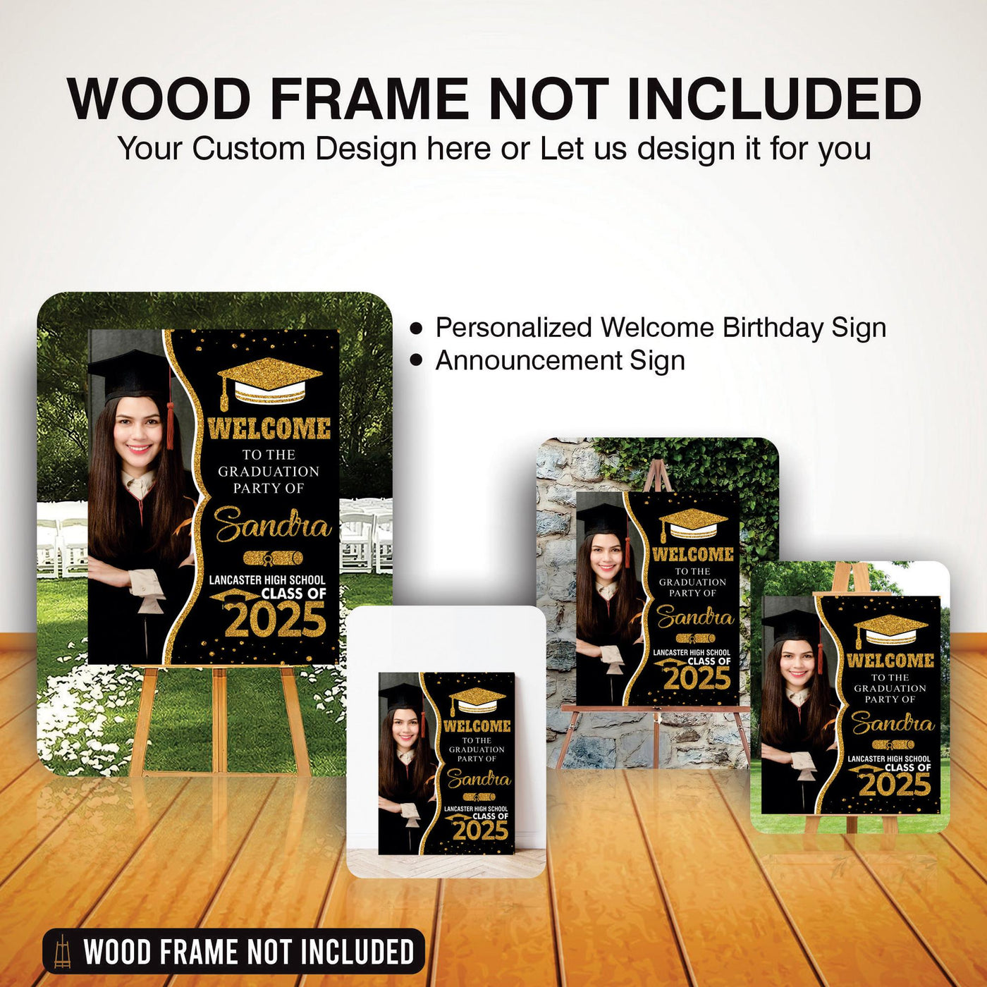 Personalized Graduation Welcome Sign, Custom Class of 2025 Party Sign with Photo