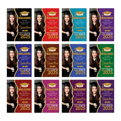 Personalized Graduation Welcome Sign, Custom Class of 2025 Party Sign with Photo