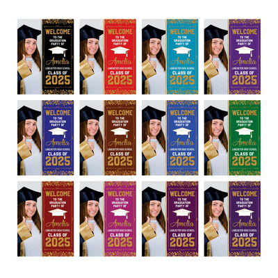 Personalized Graduation Welcome Sign, Custom Class of 2025 Party Sign with Photo