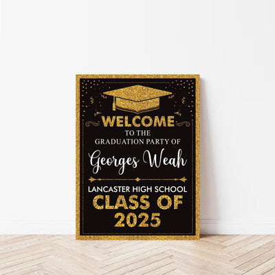 Personalized Graduation Welcome Sign, Custom Class of 2025 Party Sign