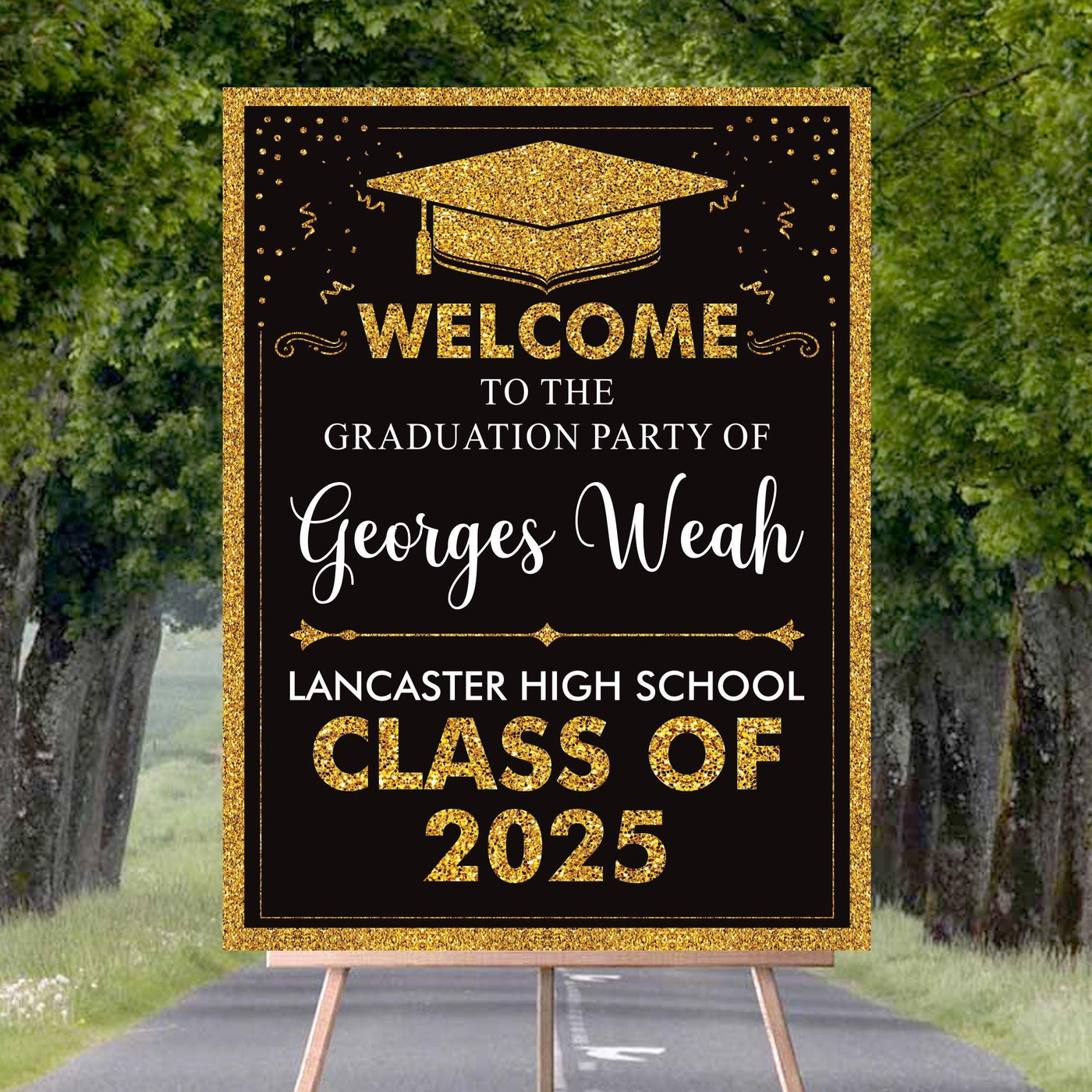 Personalized Graduation Welcome Sign, Custom Class of 2025 Party Sign