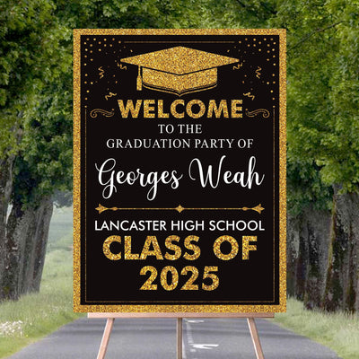 Personalized Graduation Welcome Sign, Custom Class of 2025 Party Sign