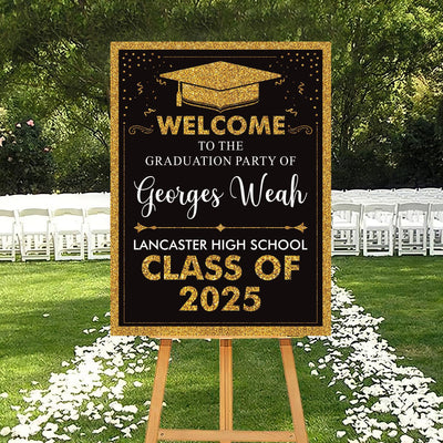 Personalized Graduation Welcome Sign, Custom Class of 2025 Party Sign
