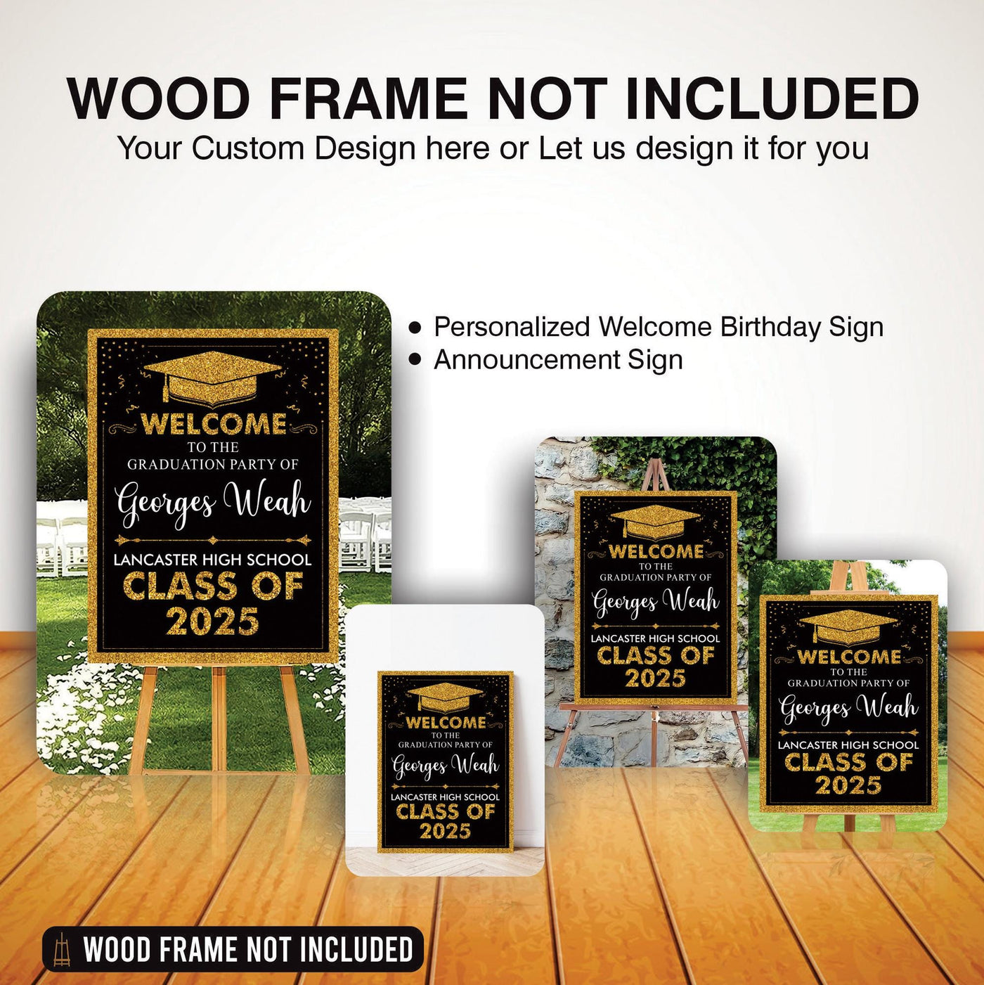 Personalized Graduation Welcome Sign, Custom Class of 2025 Party Sign