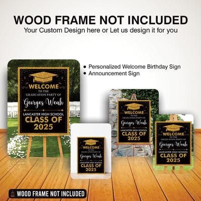 Personalized Graduation Welcome Sign, Custom Class of 2025 Party Sign