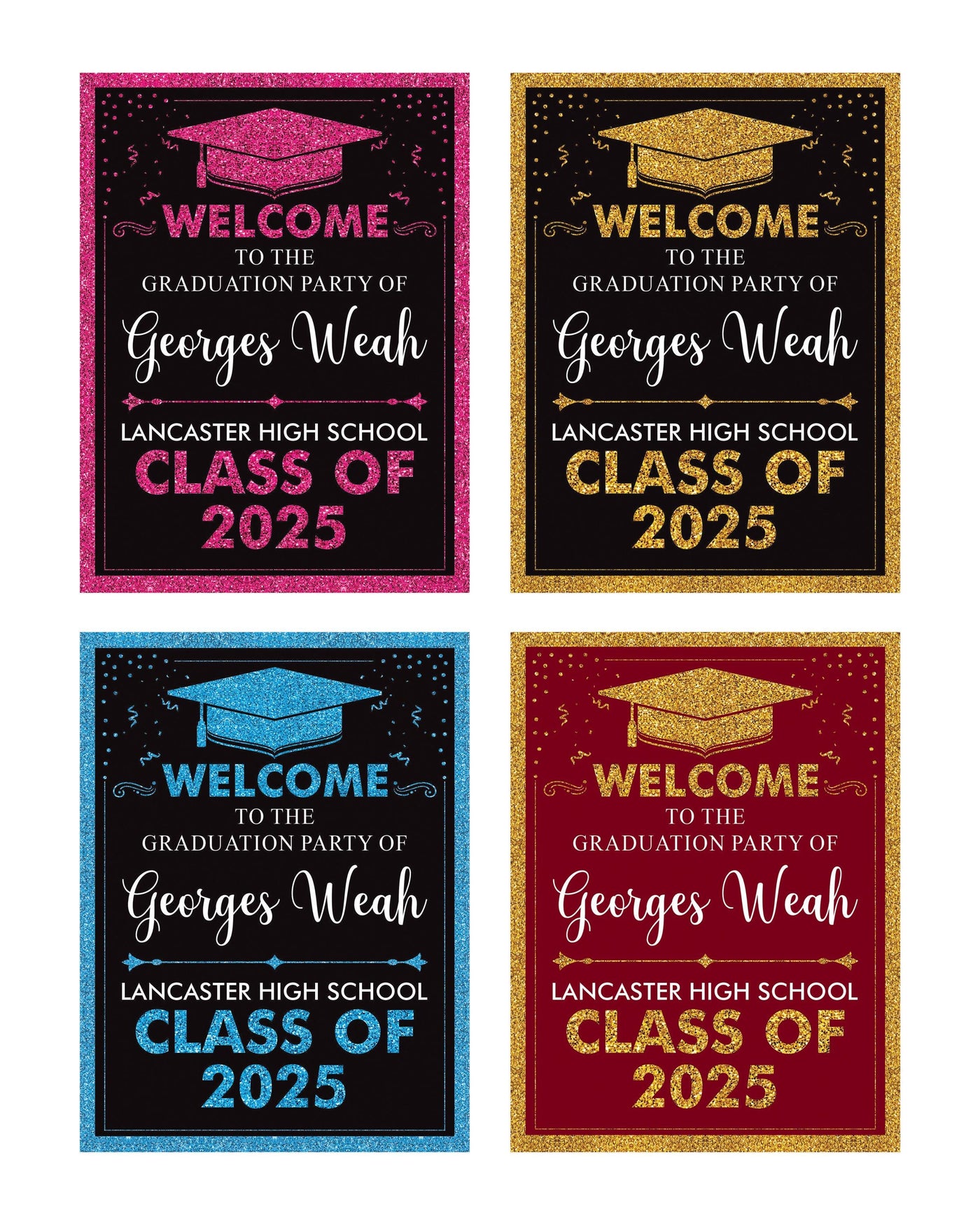 Personalized Graduation Welcome Sign, Custom Class of 2025 Party Sign