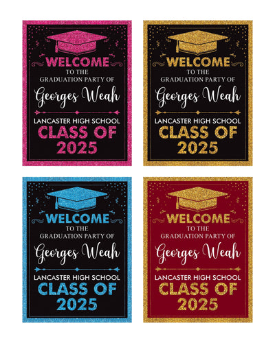 Personalized Graduation Welcome Sign, Custom Class of 2025 Party Sign