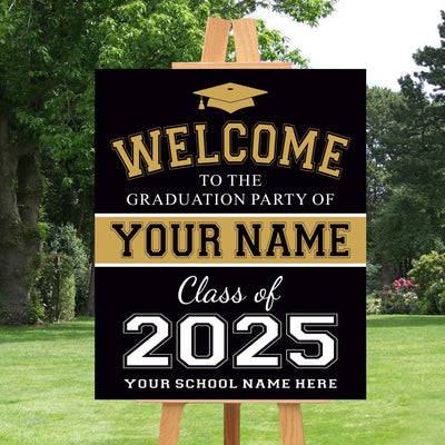 Personalized Graduation Welcome Sign, Custom Class of 2025 Party Sign