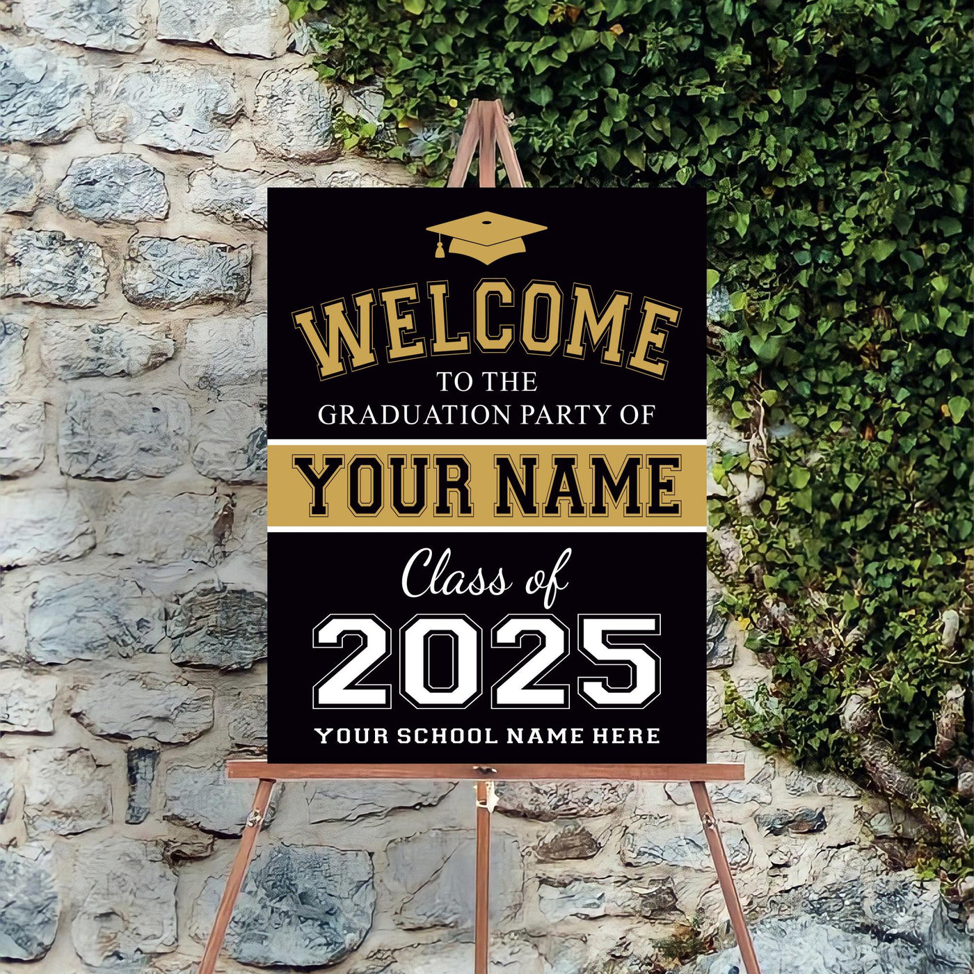 Personalized Graduation Welcome Sign, Custom Class of 2025 Party Sign