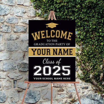 Personalized Graduation Welcome Sign, Custom Class of 2025 Party Sign