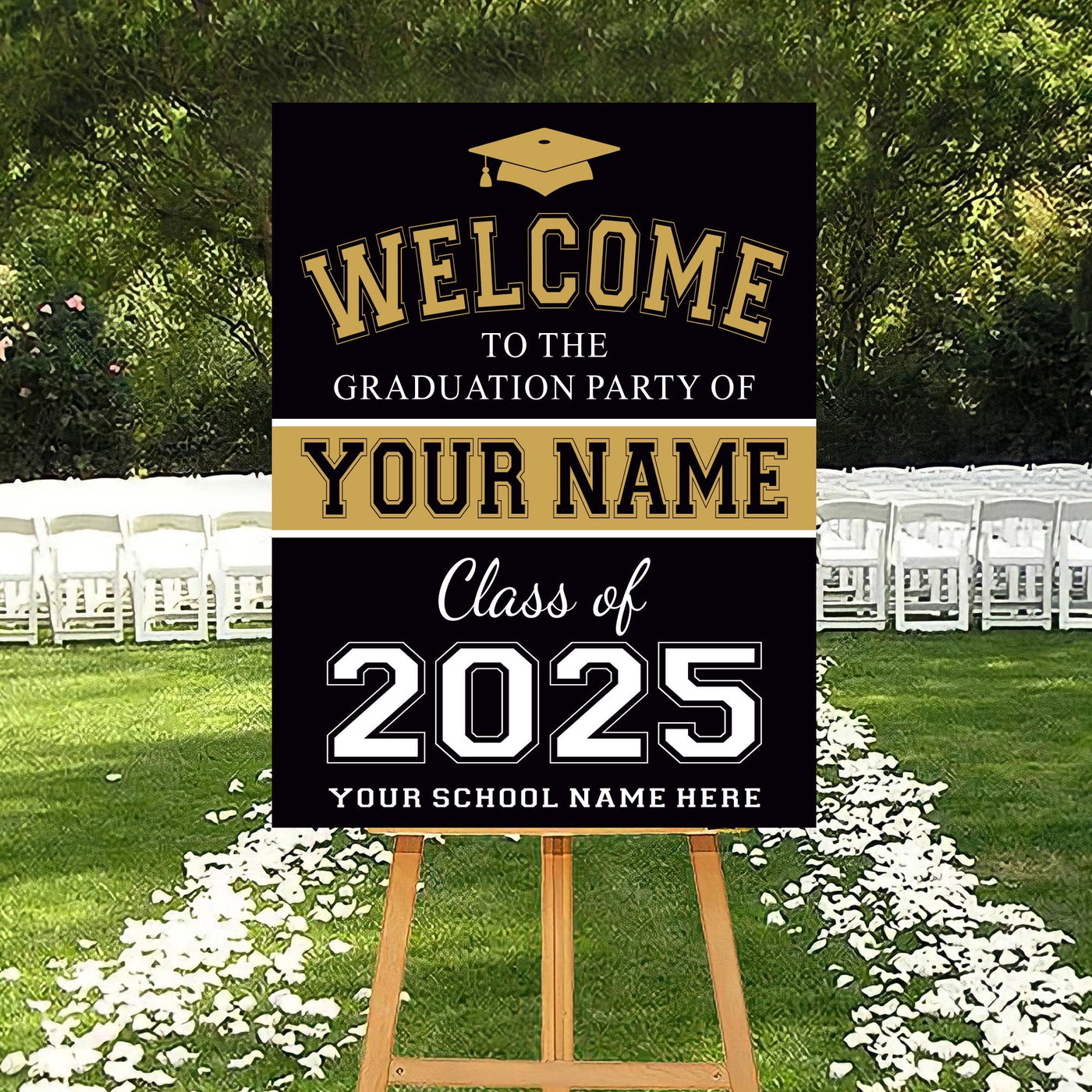 Personalized Graduation Welcome Sign, Custom Class of 2025 Party Sign