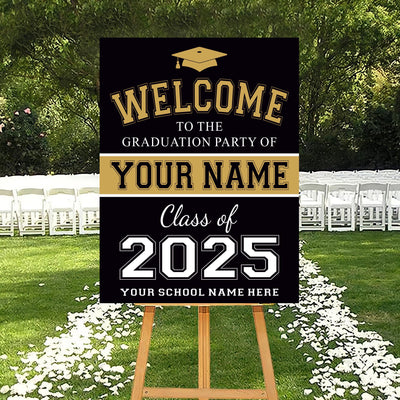 Personalized Graduation Welcome Sign, Custom Class of 2025 Party Sign