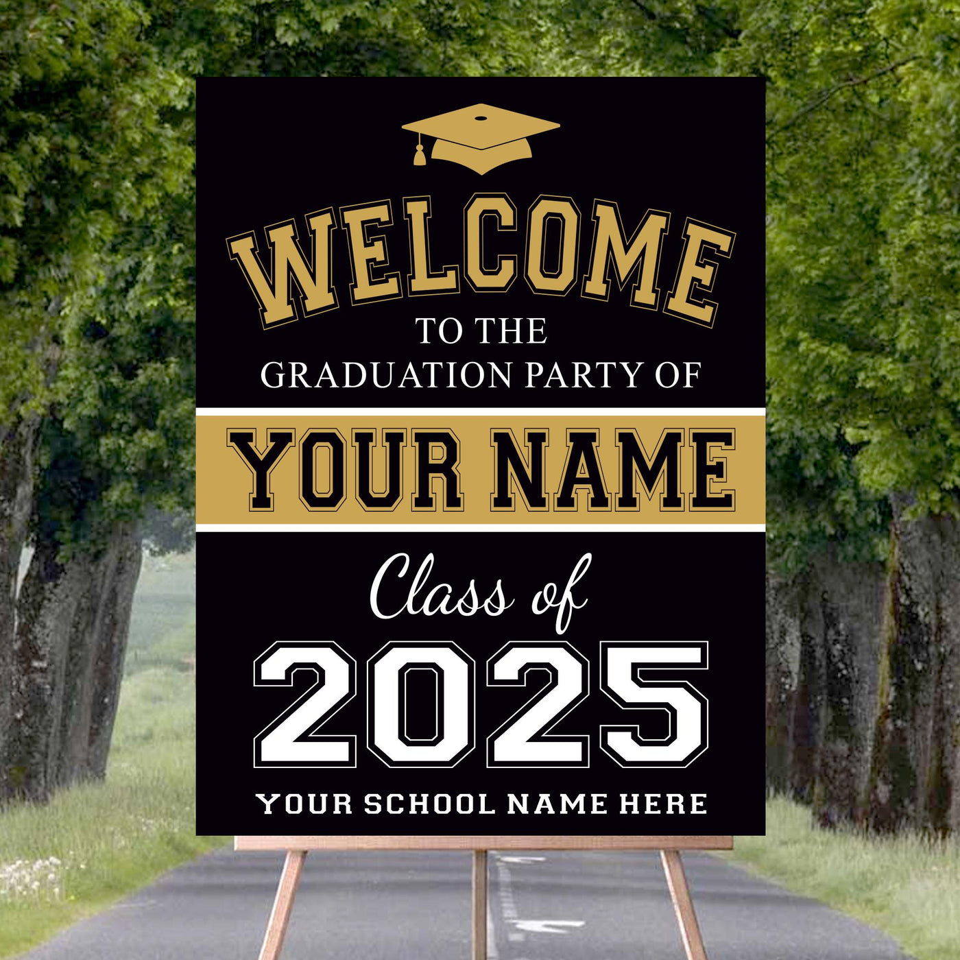 Personalized Graduation Welcome Sign, Custom Class of 2025 Party Sign
