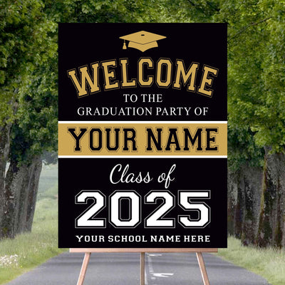 Personalized Graduation Welcome Sign, Custom Class of 2025 Party Sign