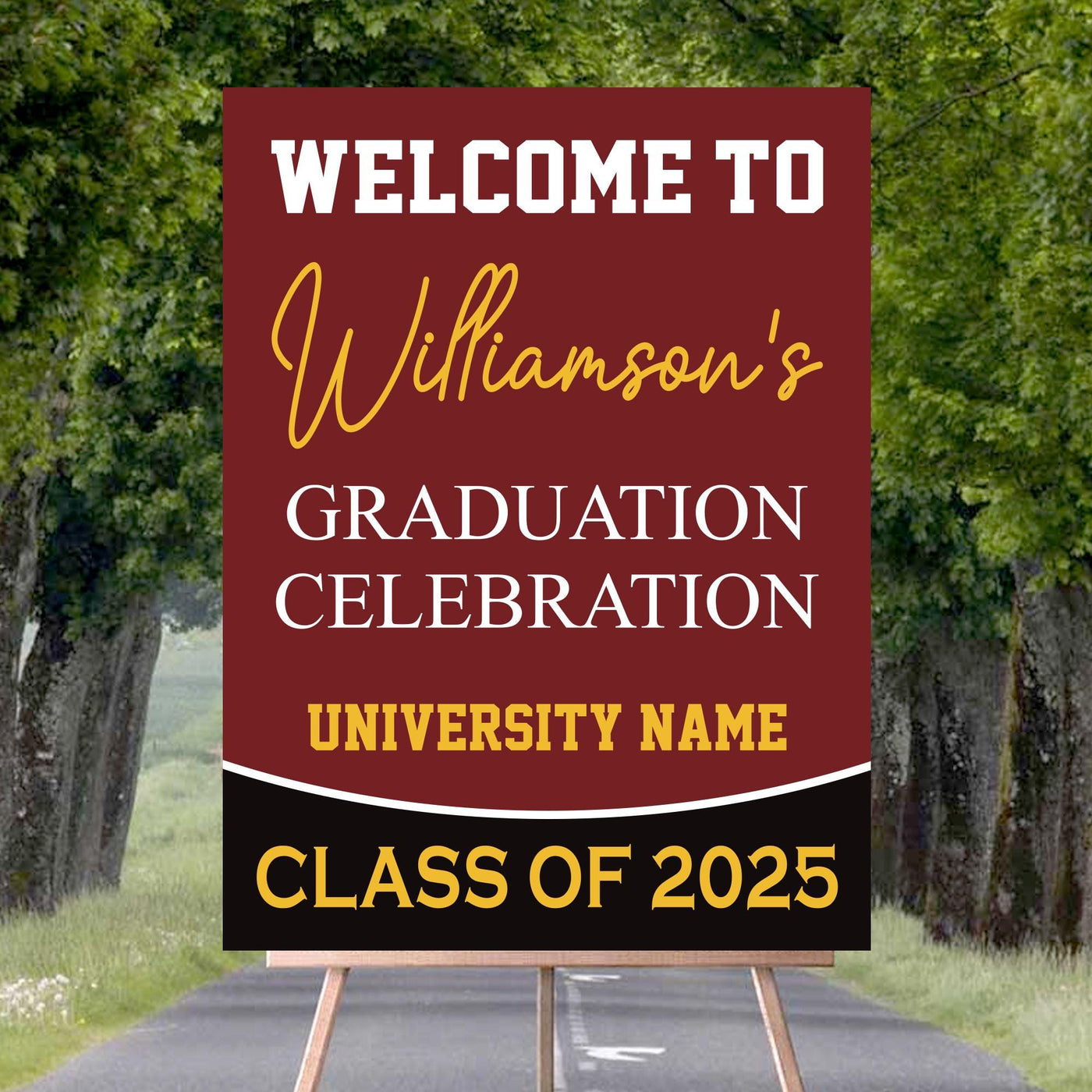 Personalized Graduation Welcome Sign, Custom Class of 2025 Party Sign