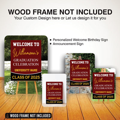 Personalized Graduation Welcome Sign, Custom Class of 2025 Party Sign