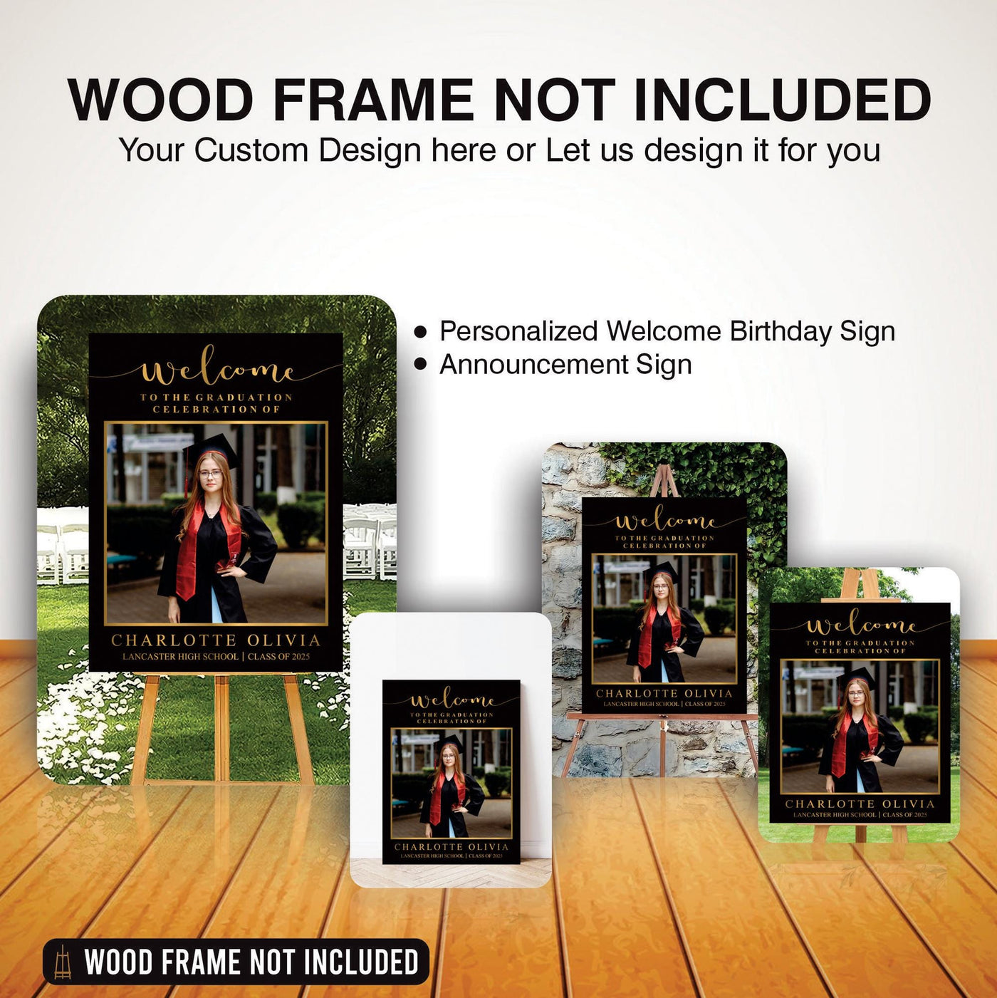 Personalized Graduation Welcome Sign, Custom Class of 2025 Party Sign with Photo
