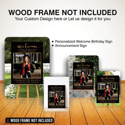 Personalized Graduation Welcome Sign, Custom Class of 2025 Party Sign with Photo