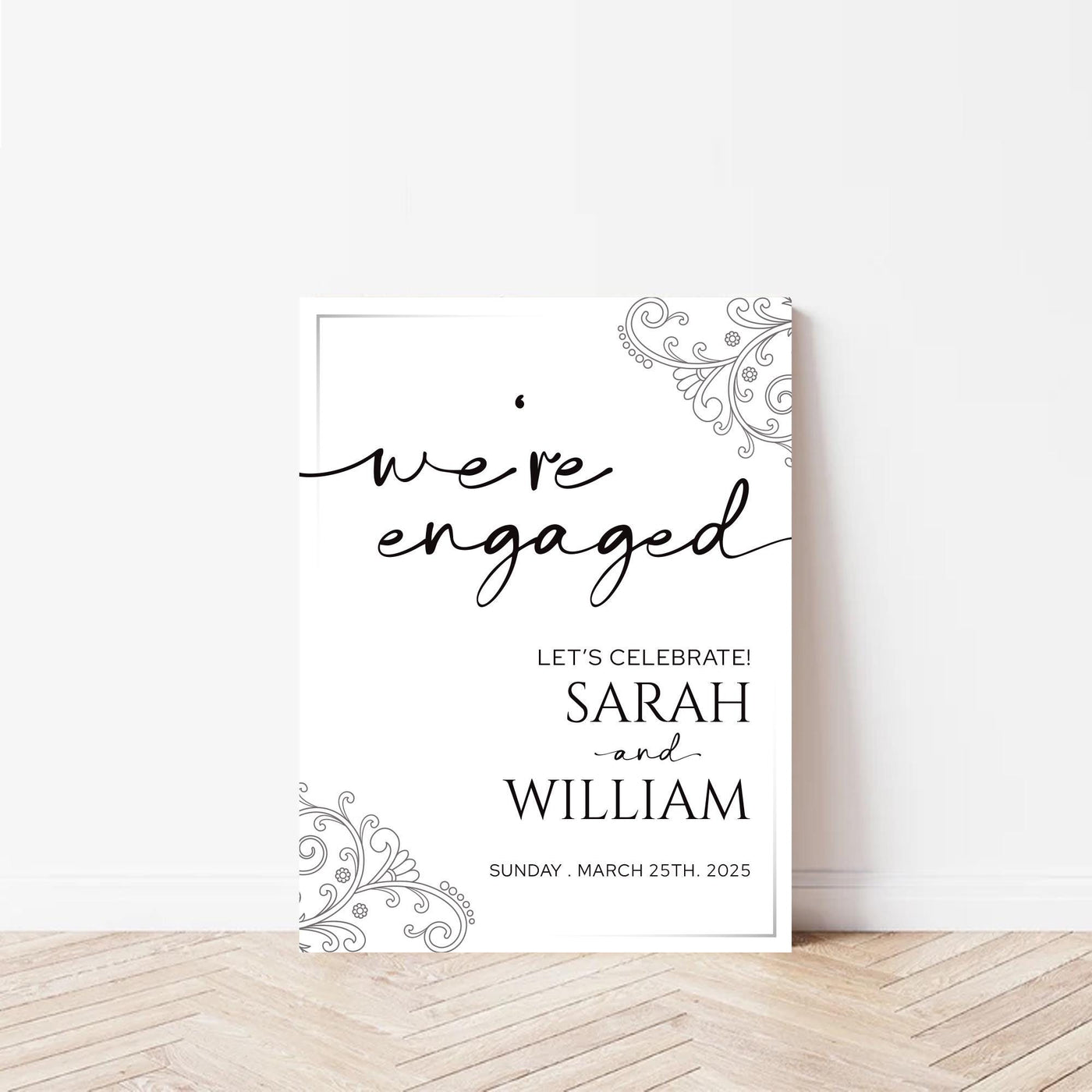 Minimalist Engagement Party Welcome Sign, Modern Engagement Party Decorations