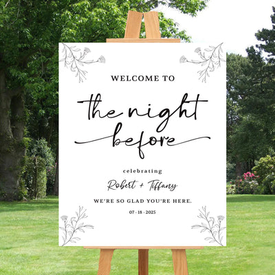 Rehearsal Dinner Welcome Sign, The Night Before Wedding Sign