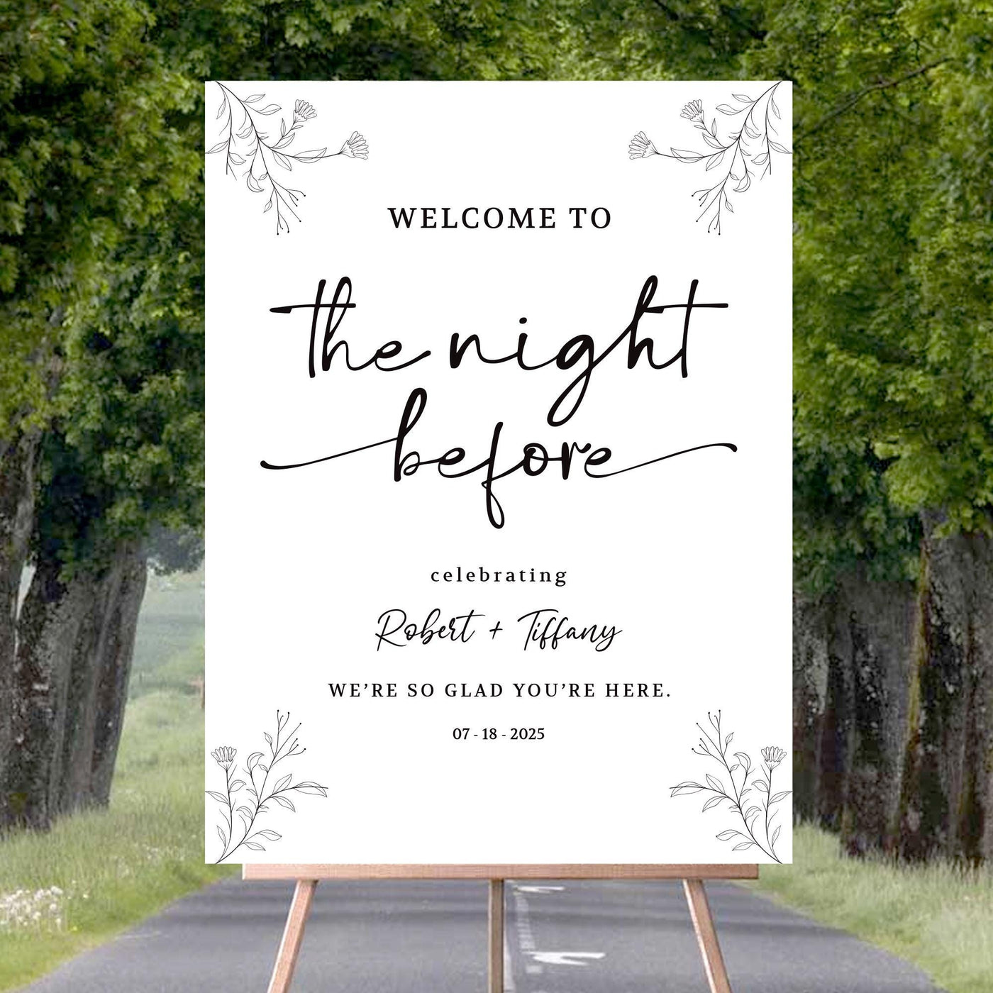 Rehearsal Dinner Welcome Sign, The Night Before Wedding Sign