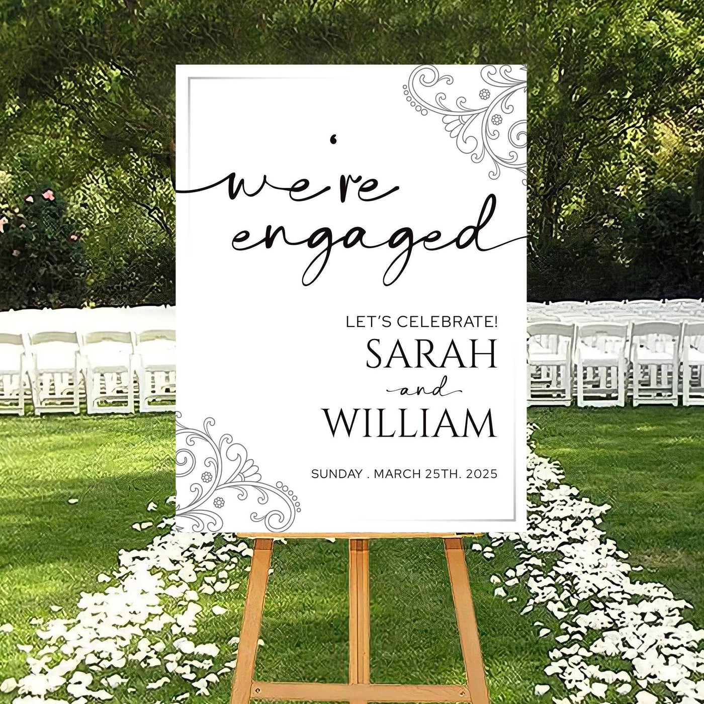 Minimalist Engagement Party Welcome Sign, Modern Engagement Party Decorations
