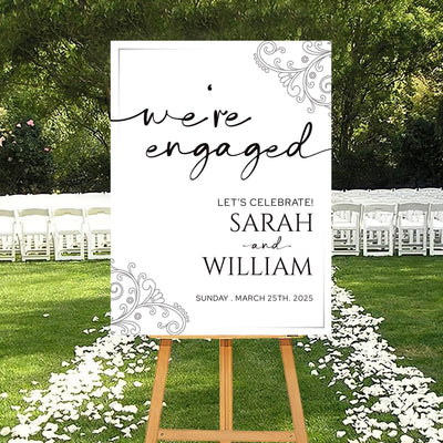 Minimalist Engagement Party Welcome Sign, Modern Engagement Party Decorations