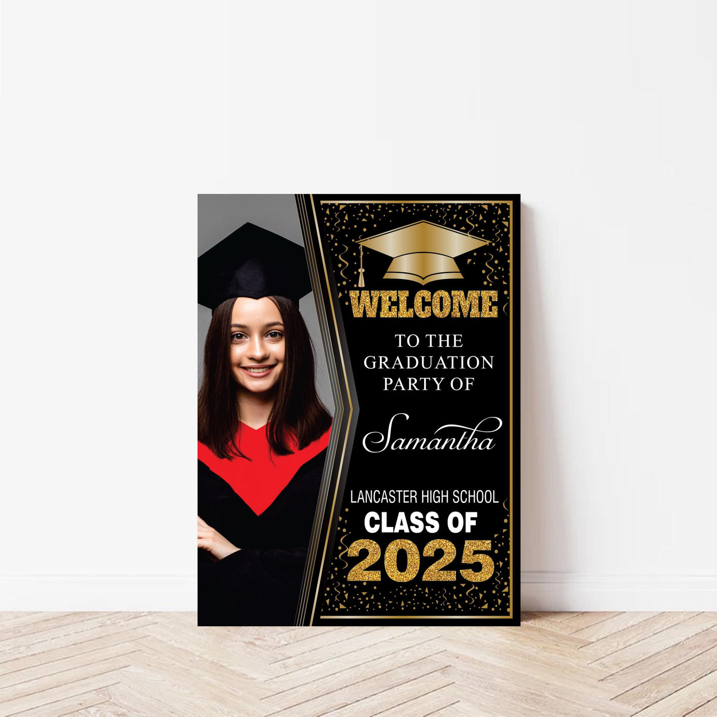 Personalized Graduation Welcome Sign, Custom Class of 2025 Party Sign with Photo