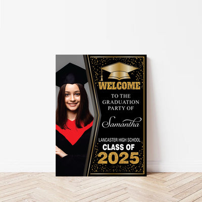 Personalized Graduation Welcome Sign, Custom Class of 2025 Party Sign with Photo