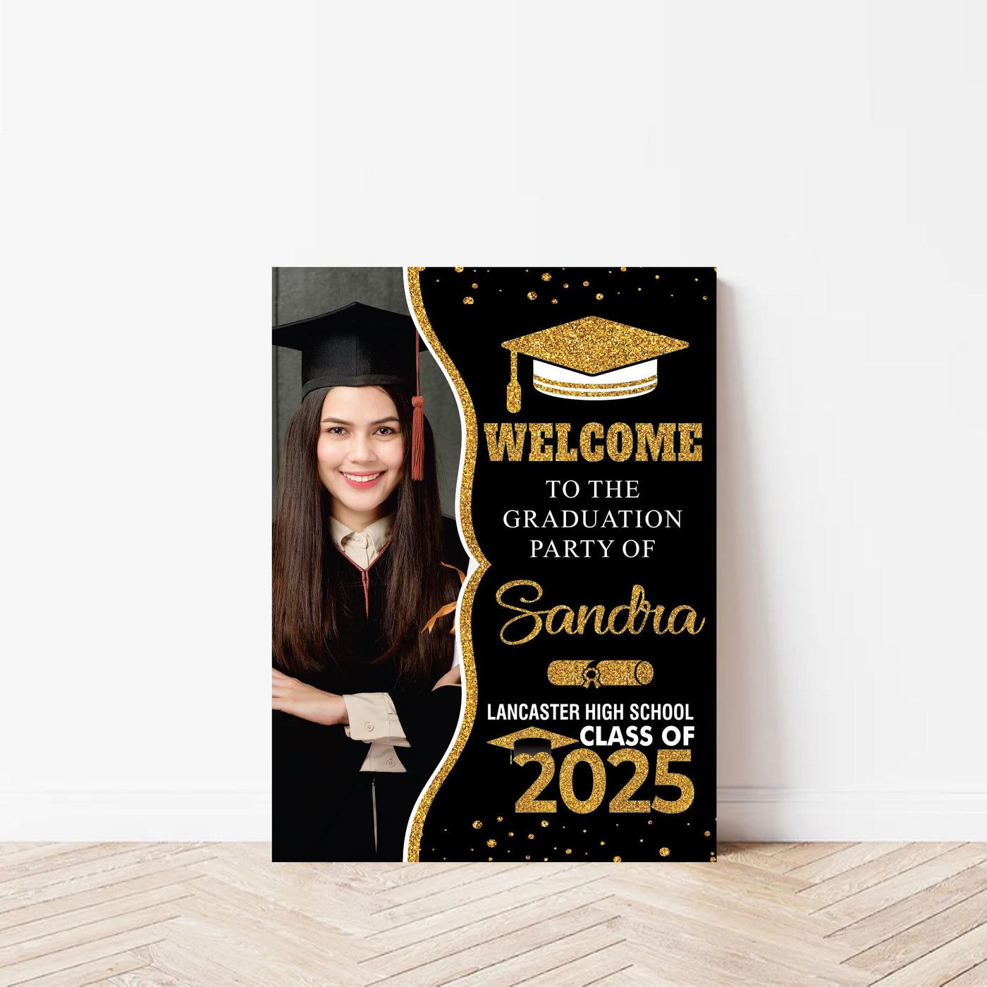Personalized Graduation Welcome Sign, Custom Class of 2025 Party Sign with Photo
