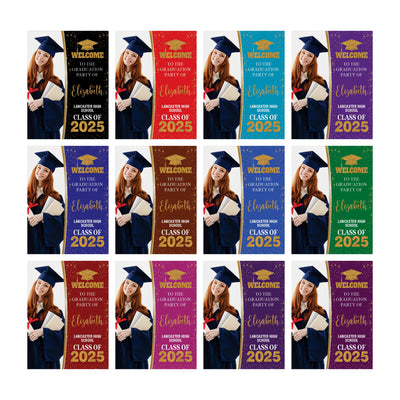 Personalized Graduation Welcome Sign, Custom Class of 2025 Party Sign with Photo