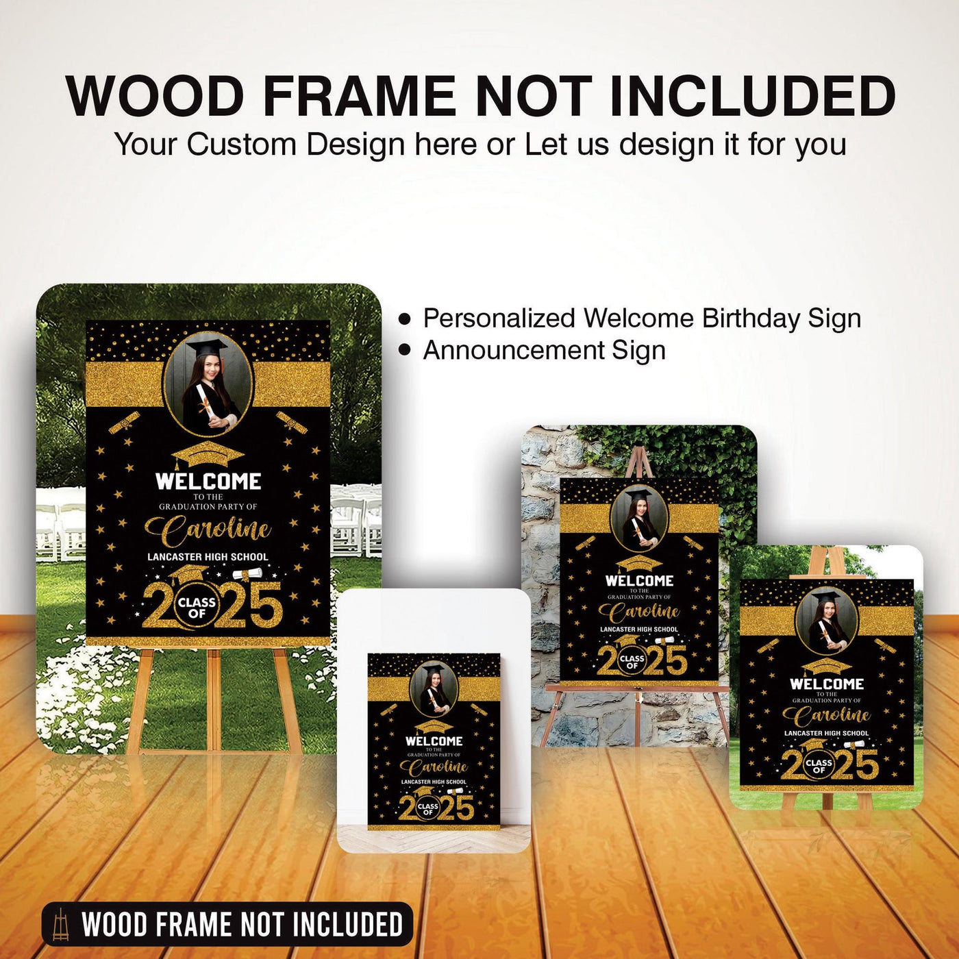Personalized Graduation Welcome Sign, Custom Class of 2025 Party Sign with Photo
