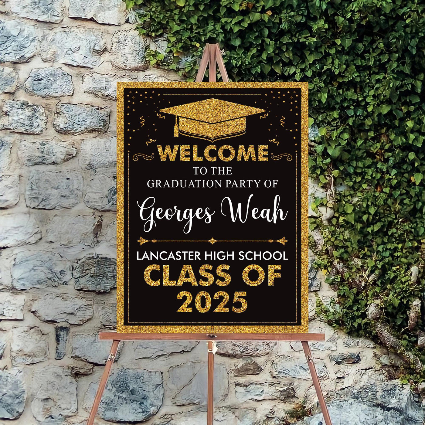 Personalized Graduation Welcome Sign, Custom Class of 2025 Party Sign