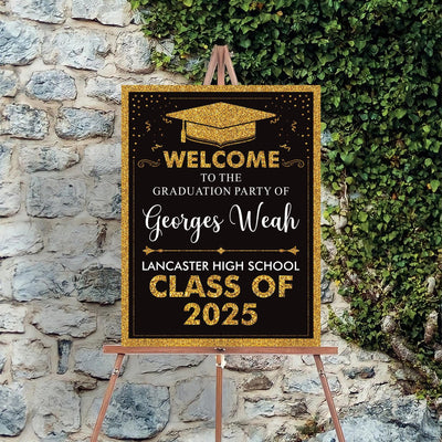 Personalized Graduation Welcome Sign, Custom Class of 2025 Party Sign