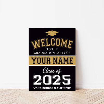 Personalized Graduation Welcome Sign, Custom Class of 2025 Party Sign