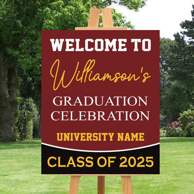 Personalized Graduation Welcome Sign, Custom Class of 2025 Party Sign
