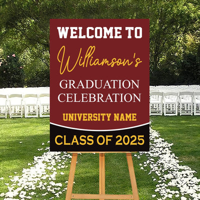 Personalized Graduation Welcome Sign, Custom Class of 2025 Party Sign