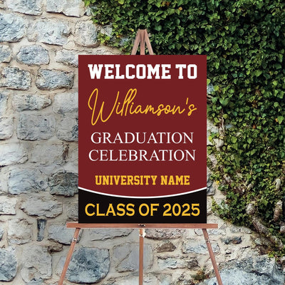 Personalized Graduation Welcome Sign, Custom Class of 2025 Party Sign