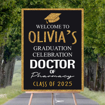 Personalized Graduation 2025 Welcome Sign, Custom Doctor of Pharmacy Class of 2025