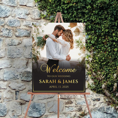 Custom Photo Wedding Welcome Sign, Personalized Ceremony Foamcore, PVC, Acrylic, Polystyrene