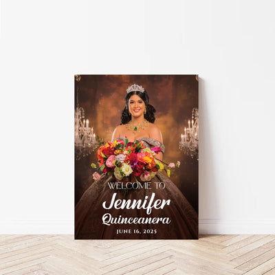 Quinceañera Photo Welcome Sign, Personalized Mis Quince Foamcore