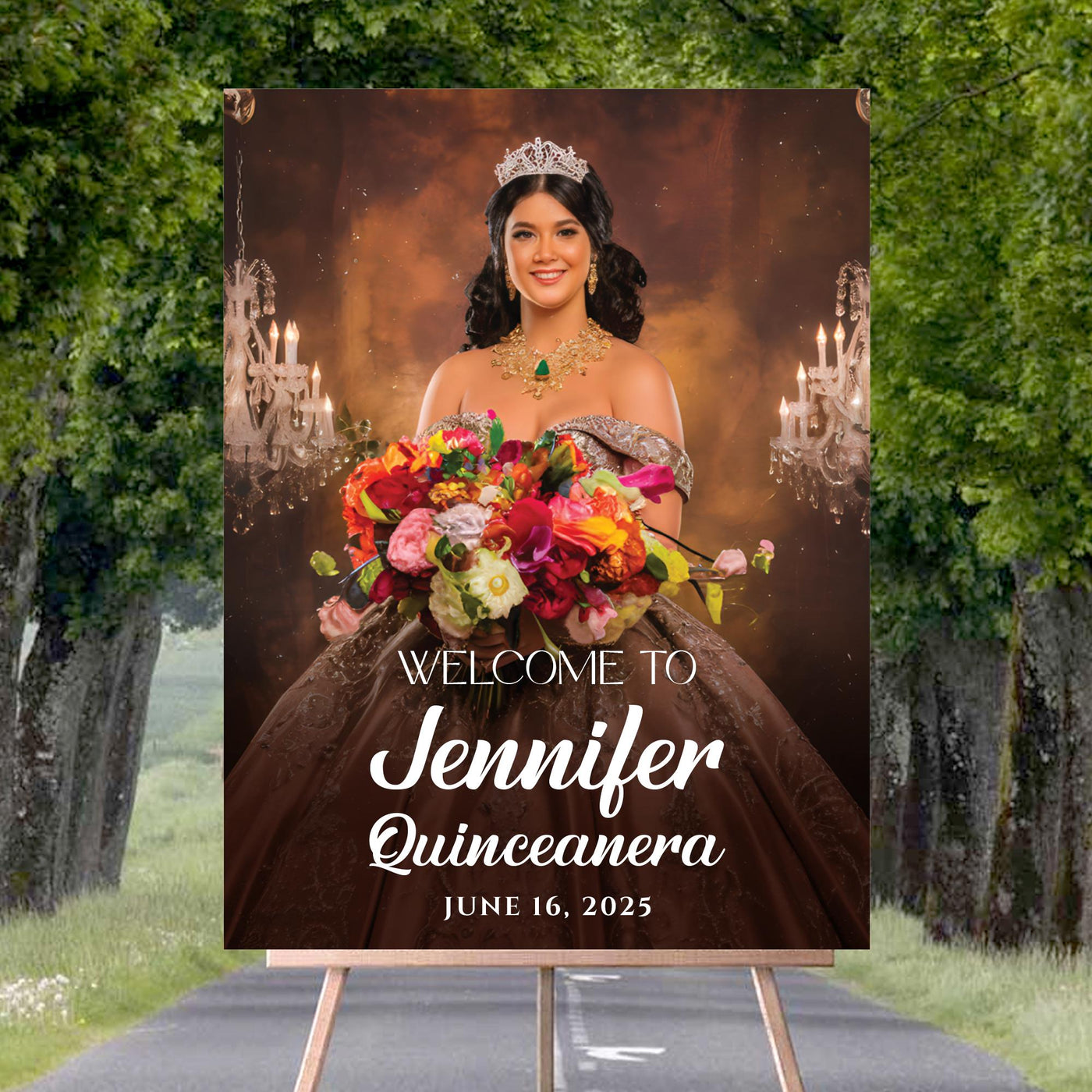 Quinceañera Photo Welcome Sign, Personalized Mis Quince Foamcore