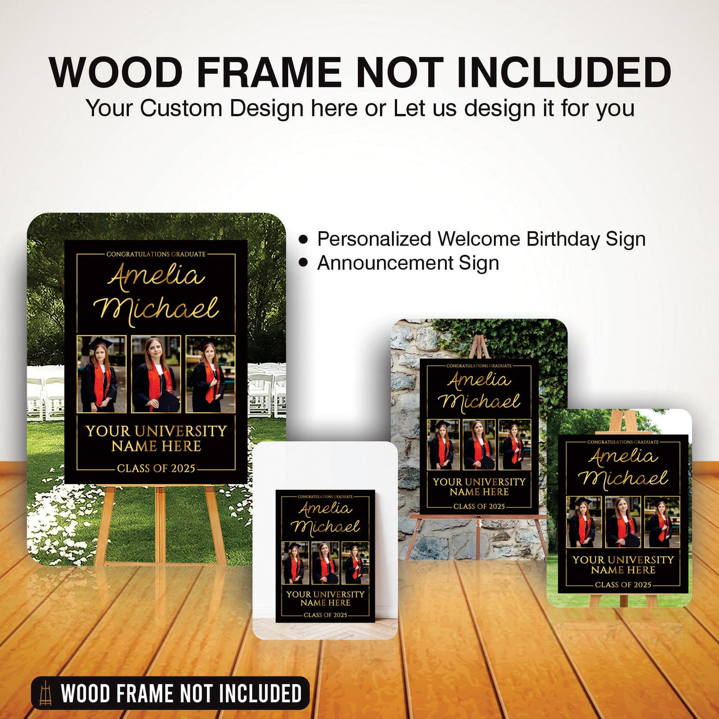 Personalized Graduation Welcome Sign, Custom Class of 2025 Party Sign with Photo