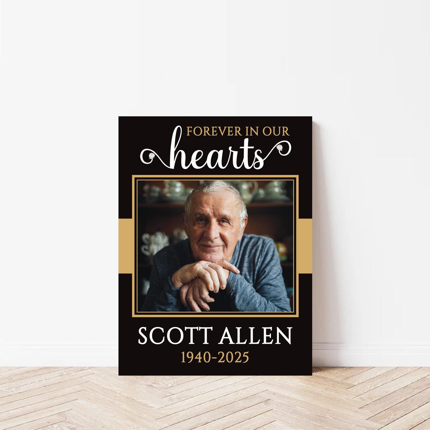 Personalized Forever in Our Hearts Funeral Sign, Memorial Yard Sign