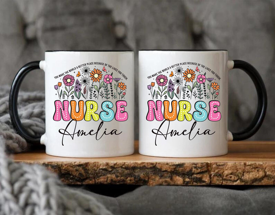 Custom Nurse Coffee Mug, Personalized Nurse Gift