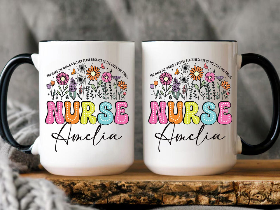 Custom Nurse Coffee Mug, Personalized Nurse Gift